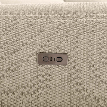 Sofa sectionnel de droite à inclinaison électrique Meadow 2 pièces en tissu de chenille avec fauteuil long de rangement - taupe