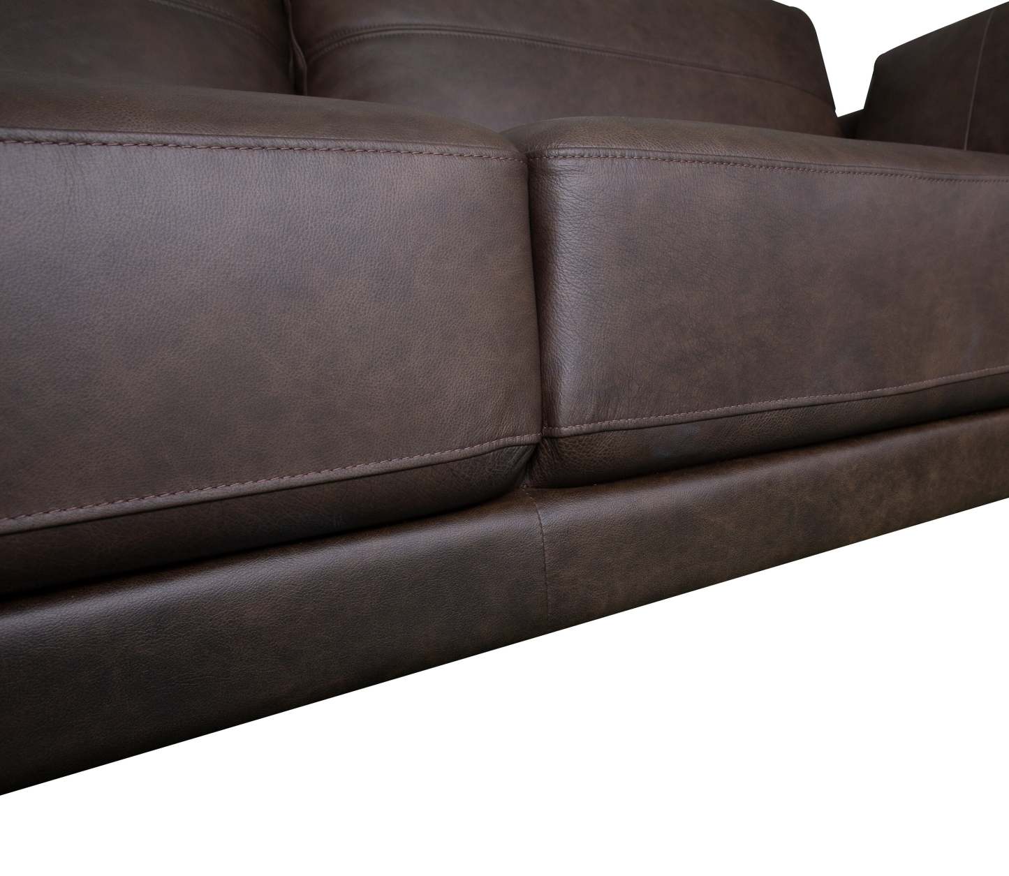 Melrose 84,5 po en cuir véritable de qualité supérieure avec pattes en métal - brun foncé | Sofa Melrose 84.5 en cuir véritable de qualité supérieure avec pattes en métal - brun foncé