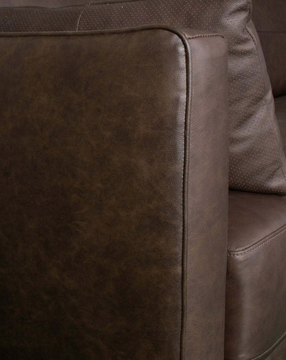 Melrose 84,5 po en cuir véritable de qualité supérieure avec pattes en métal - brun foncé | Sofa Melrose 84.5 en cuir véritable de qualité supérieure avec pattes en métal - brun foncé