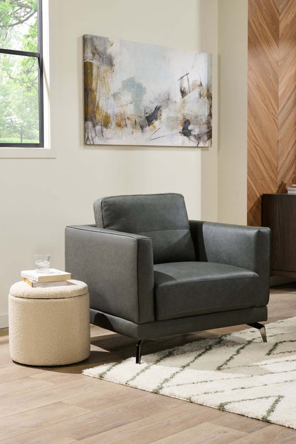 Ontario 14,75 po Pouf de rangement rond en tissu - blanc