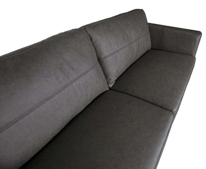 Melrose 84,5 po en cuir de qualité supérieure avec pattes en métal - véritable gris | Canapé Melrose 84,5 Top-Grain en cuir avec pattes en métal - véritable gris