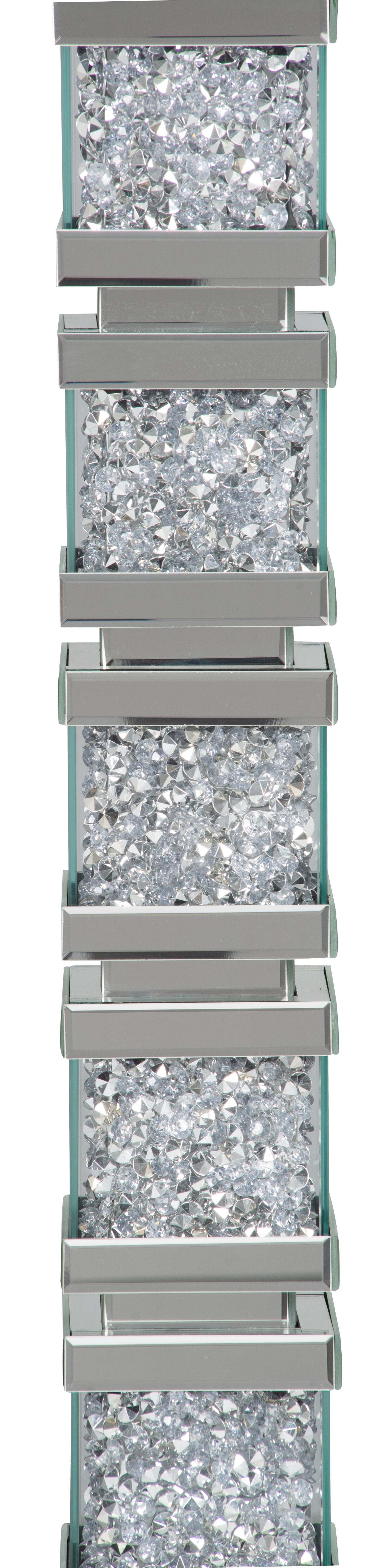 Memphis 54.3 Glam Lampadaire avec verre, miroir et cristaux acryliques|Lampe à pied somptueuse Memphis de 54,3 po avec verre, miroir et cristaux en acrylique