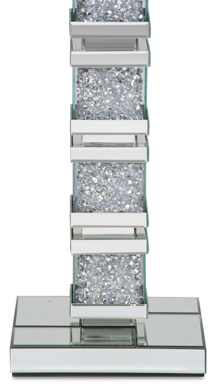 Memphis 54.3 Glam Lampadaire avec verre, miroir et cristaux acryliques|Lampe à pied somptueuse Memphis de 54,3 po avec verre, miroir et cristaux en acrylique