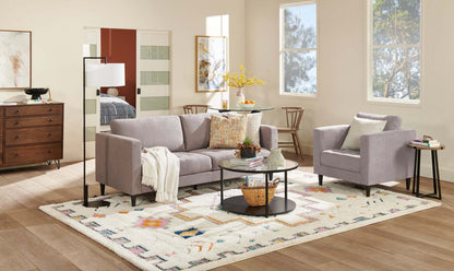 Chaise en tissu Metro 32 avec coussin de siège capitonné et coussin de dossier réversible - Gris | Fauteuil Metro de 32 po en tissu avec coussin de siège capitonné et coussin de dossier réversible - gris