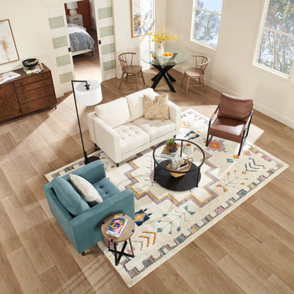 Causeuse en tissu Metro 57 avec coussins de siège touffetés et coussins de dossier réversibles - Neutre | Causeuse Metro de 57 po en tissu avec coussins de siège capitonnés et coussins de dossier réversibles - neutre