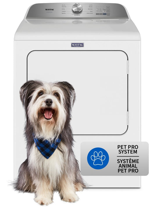 Maytag 7 Cu. Fort. Sécheuse à gaz Pet Pro - Blanc - MGD6500MW | Sécheuse à gaz Maytag Pet Pro de 7 pi³ - blanche - MGD6500MW