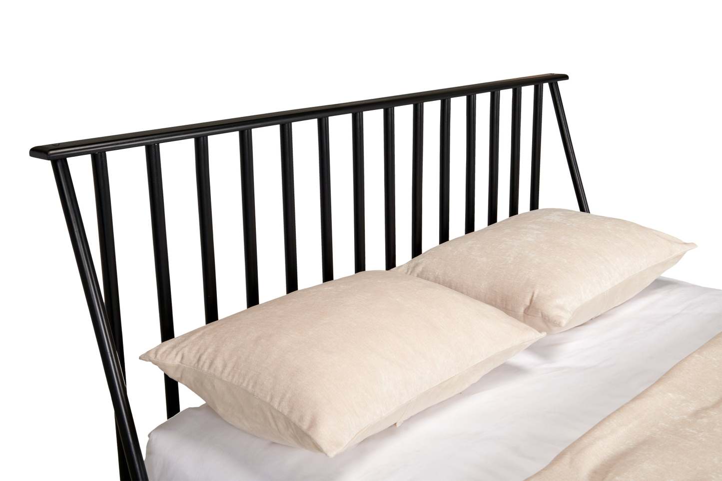 Lit plateforme Milan avec tête de lit et cadre, moderne milieu de siècle, noir - Queen Size | Lit plateforme Milan de style moderne du milieu du 20e siècle avec tête de lit et cadre de lit, noir - format grand lit