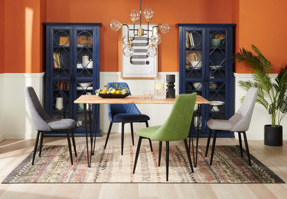 Table de salle à manger Miya avec Live Edge, bois d'acacia, métal, 60 W - Naturel | Table de salle à manger Miya de 60 po (L) en acacia et métal avec bordures Live Edge - naturel