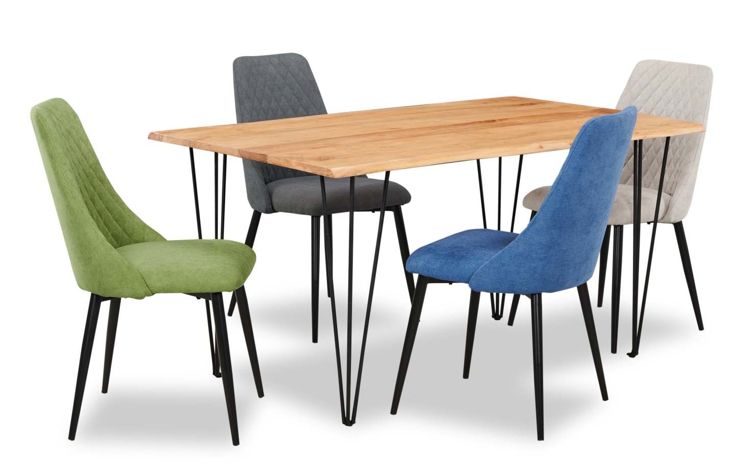 Table de salle à manger Miya avec Live Edge, bois d'acacia, métal, 60 W - Naturel | Table de salle à manger Miya de 60 po (L) en acacia et métal avec bordures Live Edge - naturel