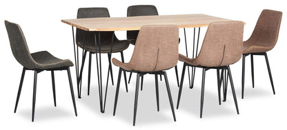 Table de salle à manger Miya avec Live Edge, bois d'acacia, métal, 60 W - Naturel | Table de salle à manger Miya de 60 po (L) en acacia et métal avec bordures Live Edge - naturel