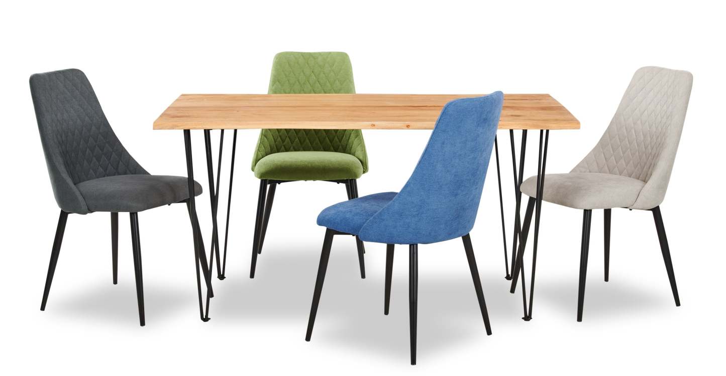 Table de salle à manger Miya avec Live Edge, bois d'acacia, métal, 60 W - Naturel | Table de salle à manger Miya de 60 po (L) en acacia et métal avec bordures Live Edge - naturel