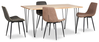 Table de salle à manger Miya avec Live Edge, bois d'acacia, métal, 60 W - Naturel | Table de salle à manger Miya de 60 po (L) en acacia et métal avec bordures Live Edge - naturel