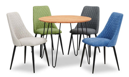 Table à manger Miya, bois d'acacia, métal, 36 W ronde - Naturel | Table de salle à manger ronde Miya de 36 po (L) en acacia et métal - naturel