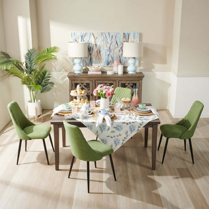 Chaise de salle à manger Miya avec tissu polyester, métal - Vert mousse | Chaise de salle à manger Miya en tissu de polyester et en métal - vert mousse