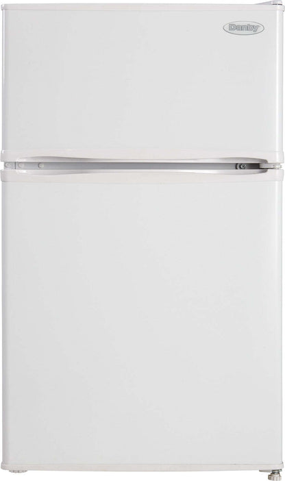 Danby 18,9 3,2 Cu. Fort. Mini-réfrigérateur à montage sur le dessus - Blanc - DCR031B1WDD | Mini réfrigérateur Danby de 3,2 pi³ et de 18,9 po à congélateur supérieur - blanc - DCR031B1WDD