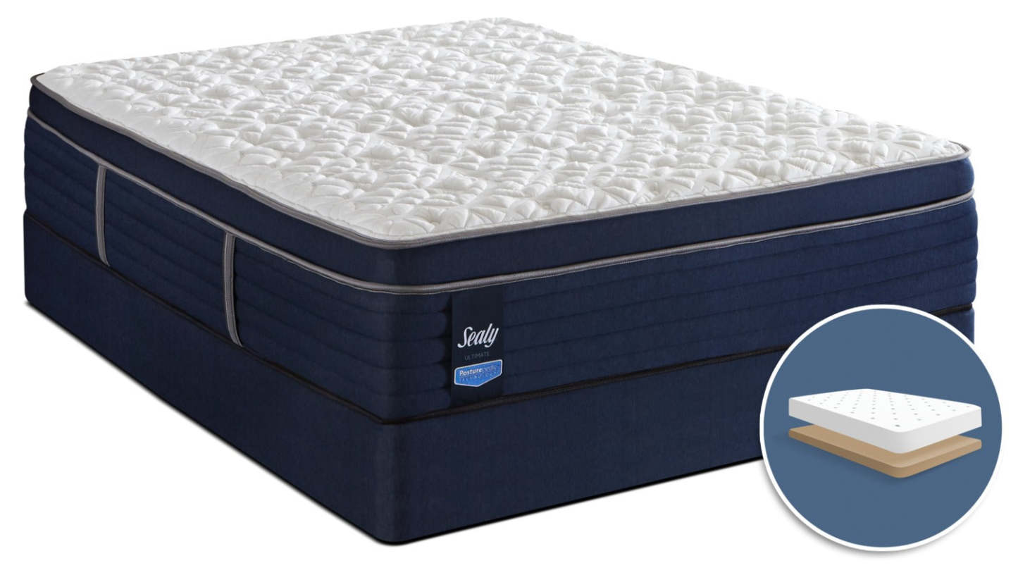Sealy Posturepedic Ultimate Mayflower Medium Euro-Top Low-Profile Full Mattress Set|Ensemble semi-ferme à Euro-plateau à profil bas Mayflower Posturepedic Ultimate Sealy pour lit double