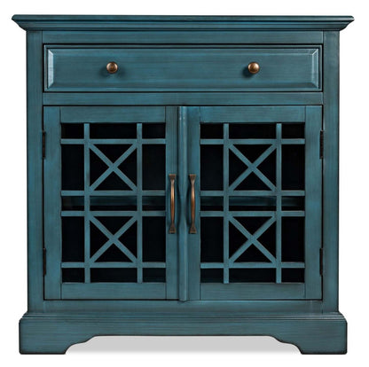 Marseille 32 Accent Cabinet with Drawer - Antique Blue|Armoire décorative Marseille de 32 po avec tiroir - bleu antique