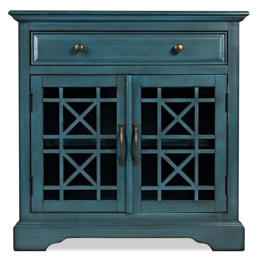 Marseille 32 Accent Cabinet with Drawer - Antique Blue|Armoire décorative Marseille de 32 po avec tiroir - bleu antique