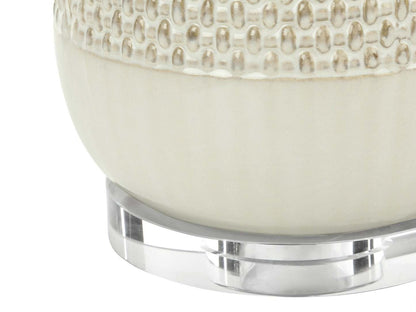Lampe de table en céramique 31 crème|Lampe de table de 31 po en céramique crème