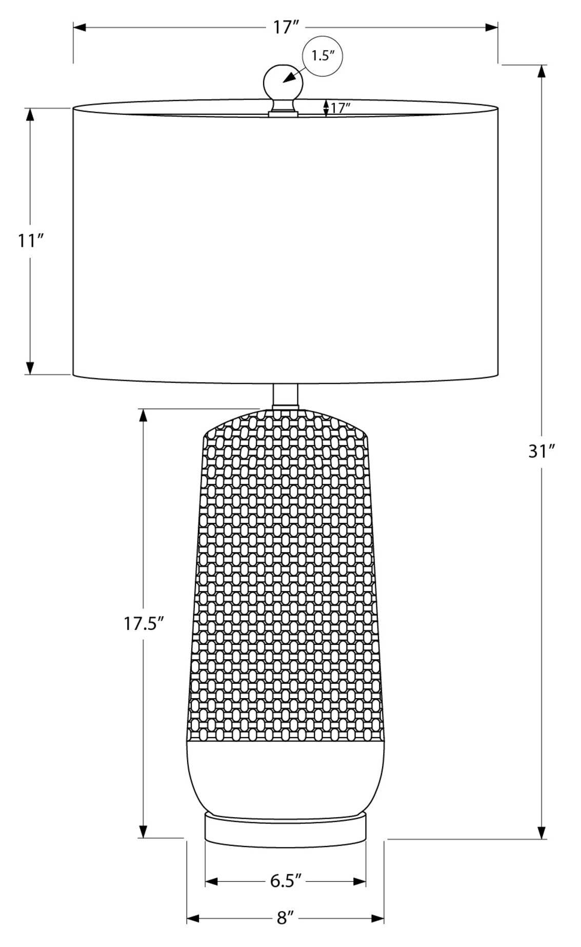 Lampe de table en céramique 31 crème|Lampe de table de 31 po en céramique crème