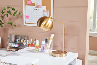 19 Gold Metal Desk/Task Lamp|Lampe de bureau/de travail en métal doré de 19 po