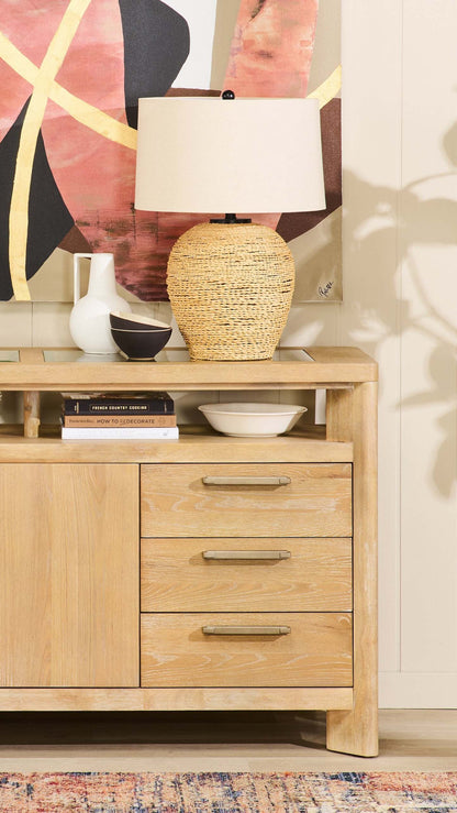 Lampe de table 25 Ratten avec abat-jour beige|Lampe de table de 25 po en rotin avec abat-jour beige