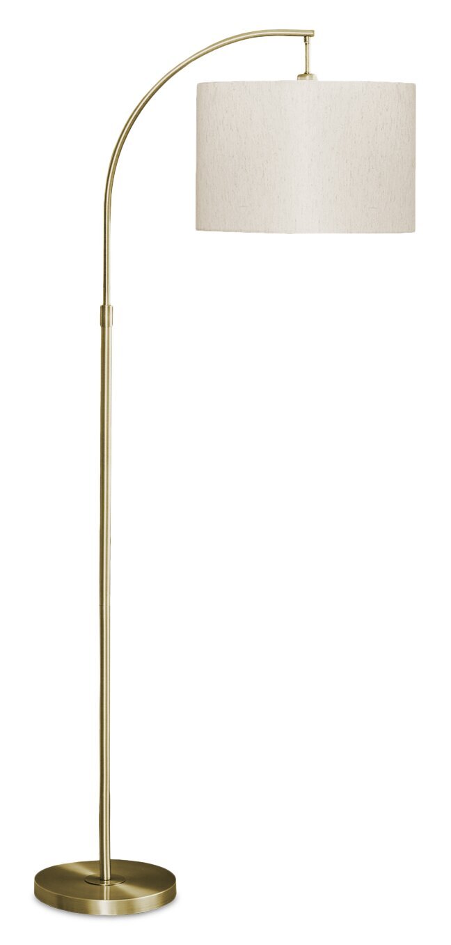 Lampadaire Arc Métallique 65 Brass|Lampe à pied arquée de 65 po en métal laiton
