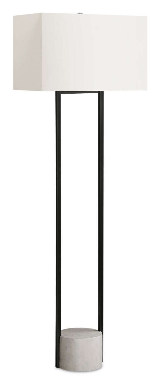 62 Lampadaire Moderne en Métal Noir|Lampe à pied moderne de 62 po en métal noir