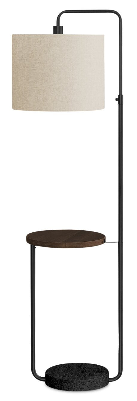 Lampadaire 67 en métal noir avec port USB|Lampe à pied de 67 po en métal noir avec port USB