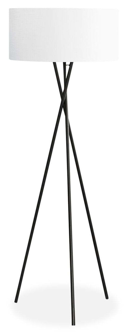 Lampadaire Tripode en Métal Noir 62|Lampe à pied de style trépied de 62 po en métal noir