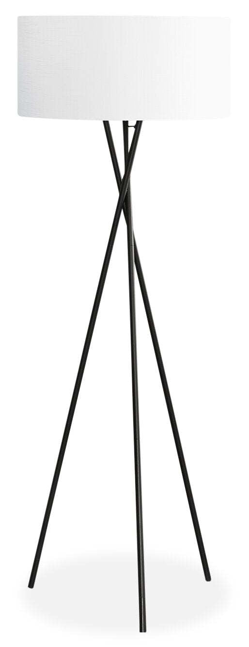 Lampadaire Tripode en Métal Noir 62|Lampe à pied de style trépied de 62 po en métal noir