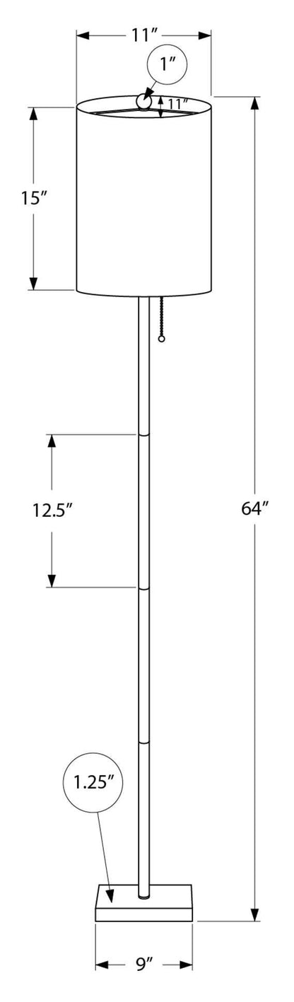 Lampadaire 62 Brass Metal|Lampe à pied en métal laiton de 62 po