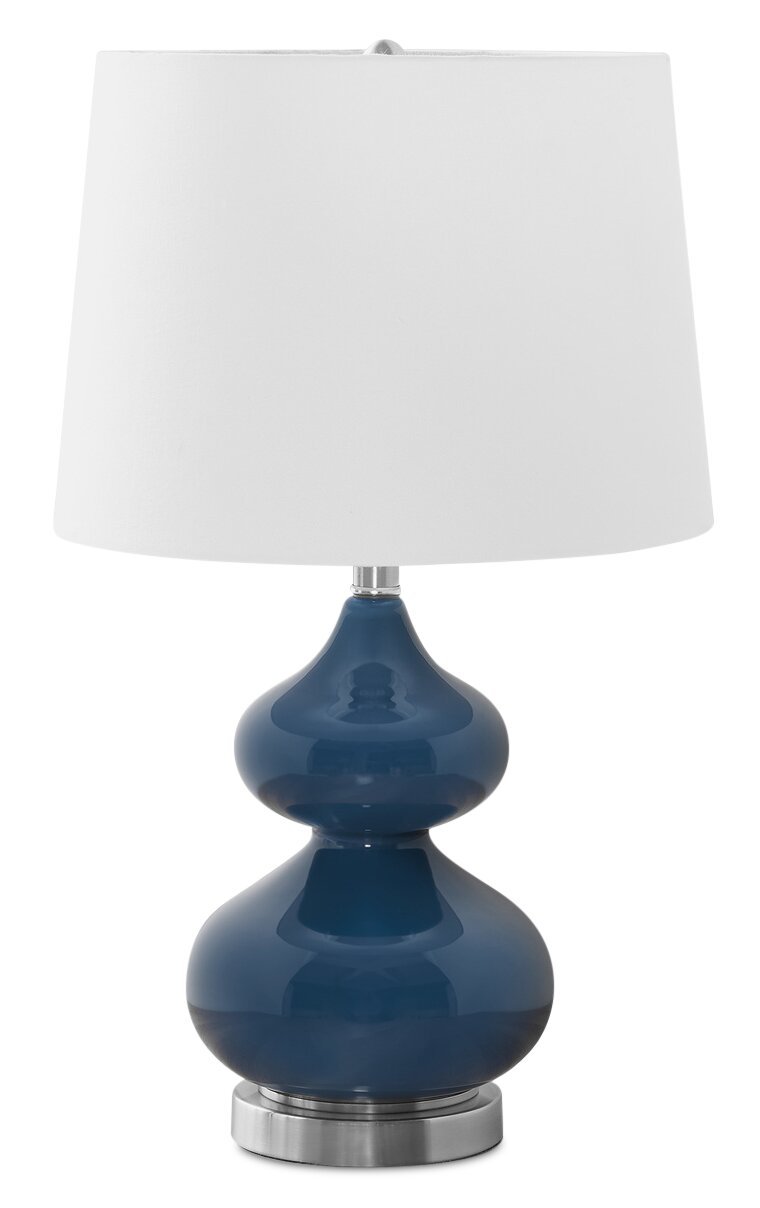 Lampe de table en verre bleu 24|Lampe de table de 24 po en verre bleu