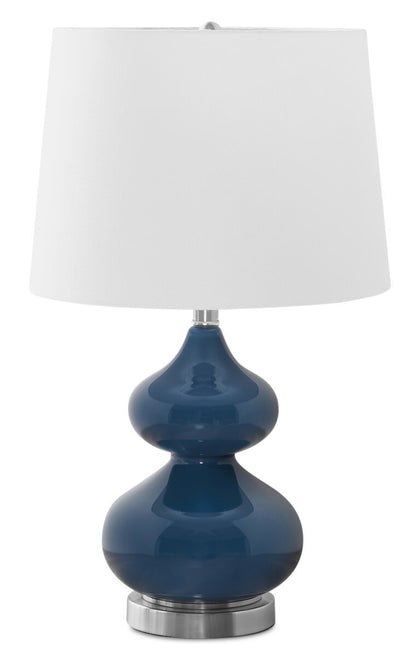 Lampe de table en verre bleu 24|Lampe de table de 24 po en verre bleu