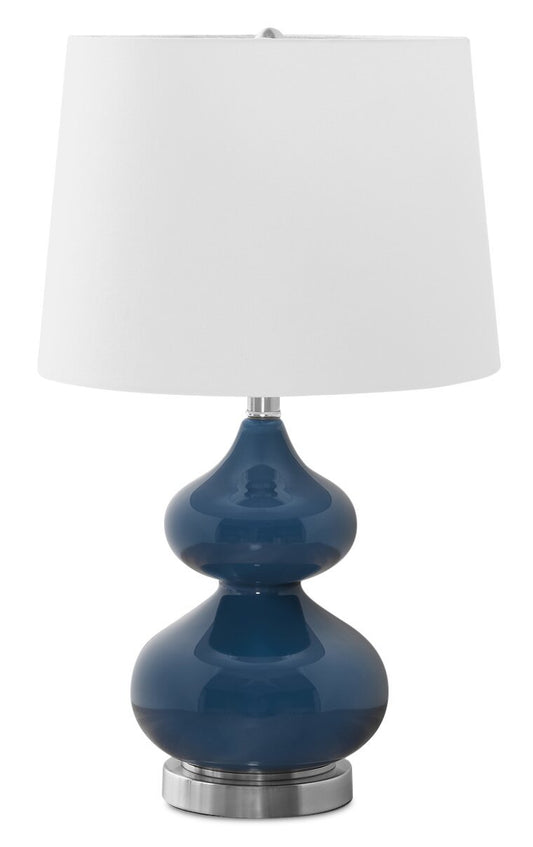 Lampe de table en verre bleu 24|Lampe de table de 24 po en verre bleu