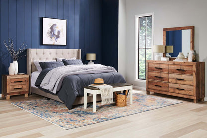 Miroir de commode de chambre à coucher rustique Mojave - brun naturel