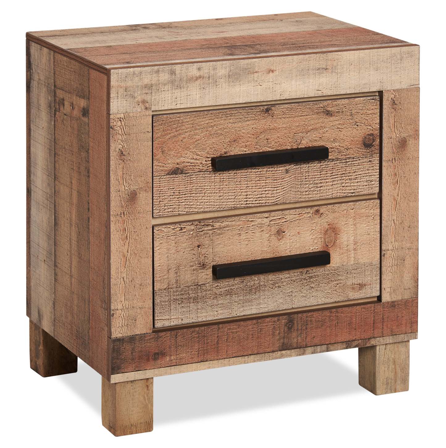 Table de chevet à 2 tiroirs Mojave, 21,5 L x 22,9 H, Rustique – Marron naturel | Table de nuit rustique Mojave de 21,5 po (L) x 22,9 po (H) à 2 tiroirs - brun naturel
