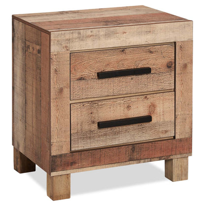 Table de chevet à 2 tiroirs Mojave, 21,5 L x 22,9 H, Rustique – Marron naturel | Table de nuit rustique Mojave de 21,5 po (L) x 22,9 po (H) à 2 tiroirs - brun naturel