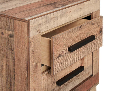 Table de chevet à 2 tiroirs Mojave, 21,5 L x 22,9 H, Rustique – Marron naturel | Table de nuit rustique Mojave de 21,5 po (L) x 22,9 po (H) à 2 tiroirs - brun naturel