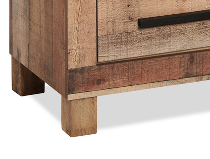 Table de chevet à 2 tiroirs Mojave, 21,5 L x 22,9 H, Rustique – Marron naturel | Table de nuit rustique Mojave de 21,5 po (L) x 22,9 po (H) à 2 tiroirs - brun naturel