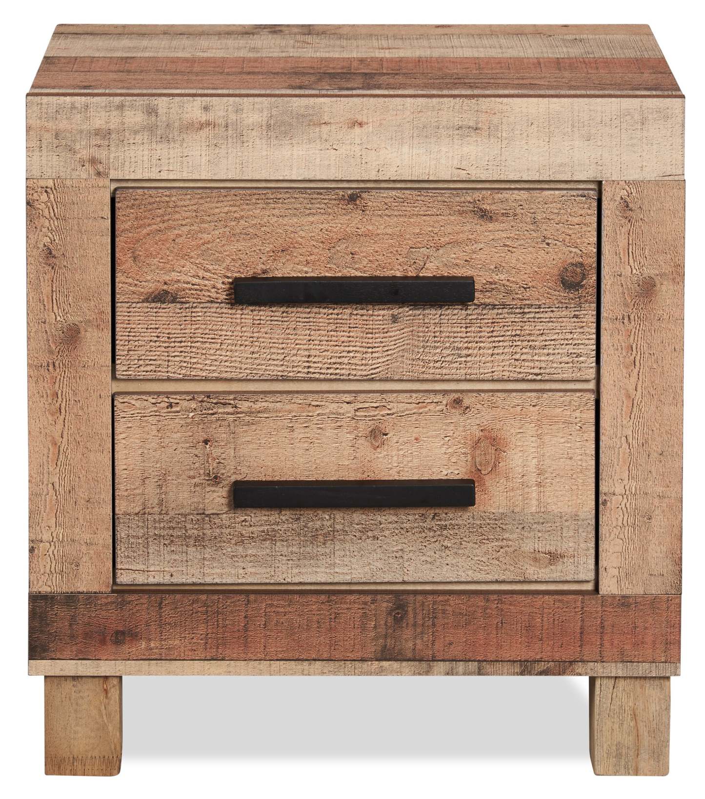 Table de chevet à 2 tiroirs Mojave, 21,5 L x 22,9 H, Rustique – Marron naturel | Table de nuit rustique Mojave de 21,5 po (L) x 22,9 po (H) à 2 tiroirs - brun naturel