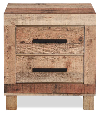 Table de chevet à 2 tiroirs Mojave, 21,5 L x 22,9 H, Rustique – Marron naturel | Table de nuit rustique Mojave de 21,5 po (L) x 22,9 po (H) à 2 tiroirs - brun naturel