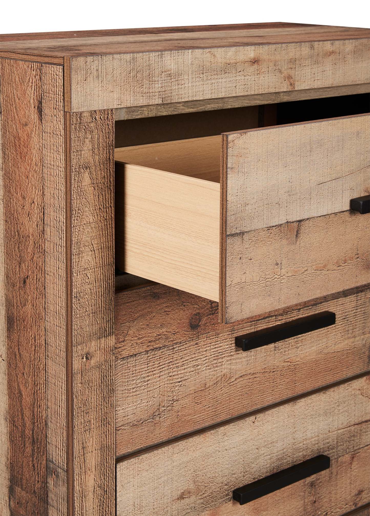 Commode de chambre Mojave, 4 tiroirs, 31,4 L x 47,3 H, Rustique - Marron Naturel | Commode verticale rustique Mojave de 31,4 po (L) x 47,3 po (H) à 4 tiroirs pour la chambre à coucher - brun naturel