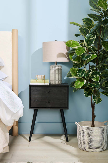 Lampe de table Archer de 21 po en céramique gris et blanc