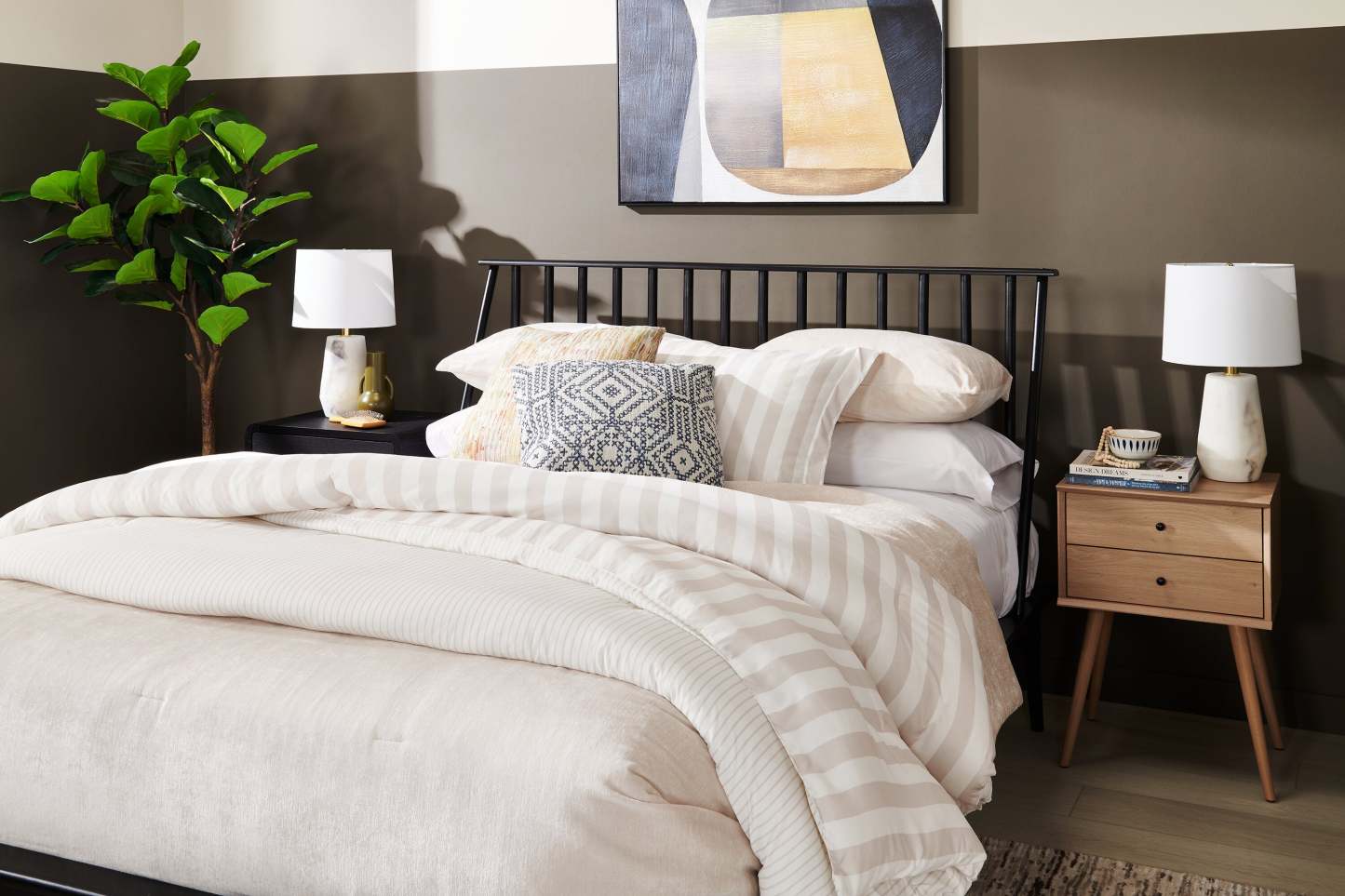 Table de chevet à 2 tiroirs Mori, 18 L x 25,75 H - Naturel | Table de nuit Mori de 18 po (l) x 25,75 po (H) à 2 tiroirs - naturelle