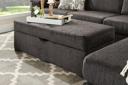 Made in Canada Morty 48 Chenille Fabric Storage Ottoman - Grey | Pouf de rangement Morty de 48 po fabriqué au Canada en tissu de chenille - gris