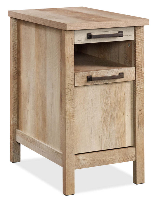 Cannery 14.37 Rustic Chairside Table with Storage - Finition Chêne Clair | Table de fauteuil rustique Cannery de 14,37 po avec rangement - fini chêne clair