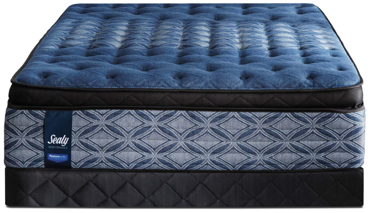 Sealy Posturepedic Plus Mornington Medium Euro Pillow-Top Low-Profile Split Queen Mattress Set|Ensemble semi-ferme Euro-plateau divisé à profil bas Mornington Posturepedic Plus Sealy pour grand lit