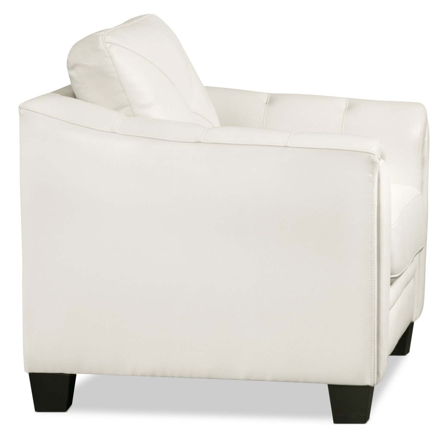 Canapé Andi 40 en tissu d'apparence cuir avec capitonnage de boutons - Beige | Canapé Andi de 40 po en tissu d'apparence cuir avec capitonnage - beige