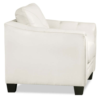 Canapé Andi 40 en tissu d'apparence cuir avec capitonnage de boutons - Beige | Canapé Andi de 40 po en tissu d'apparence cuir avec capitonnage - beige